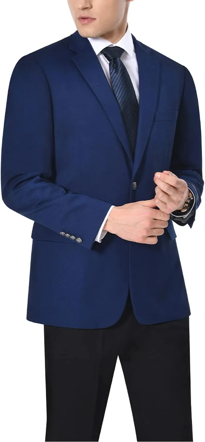 AMY ZHU Men's Sport Coat Classic Fit Stretch Blazer 2 Button Suit Jacket