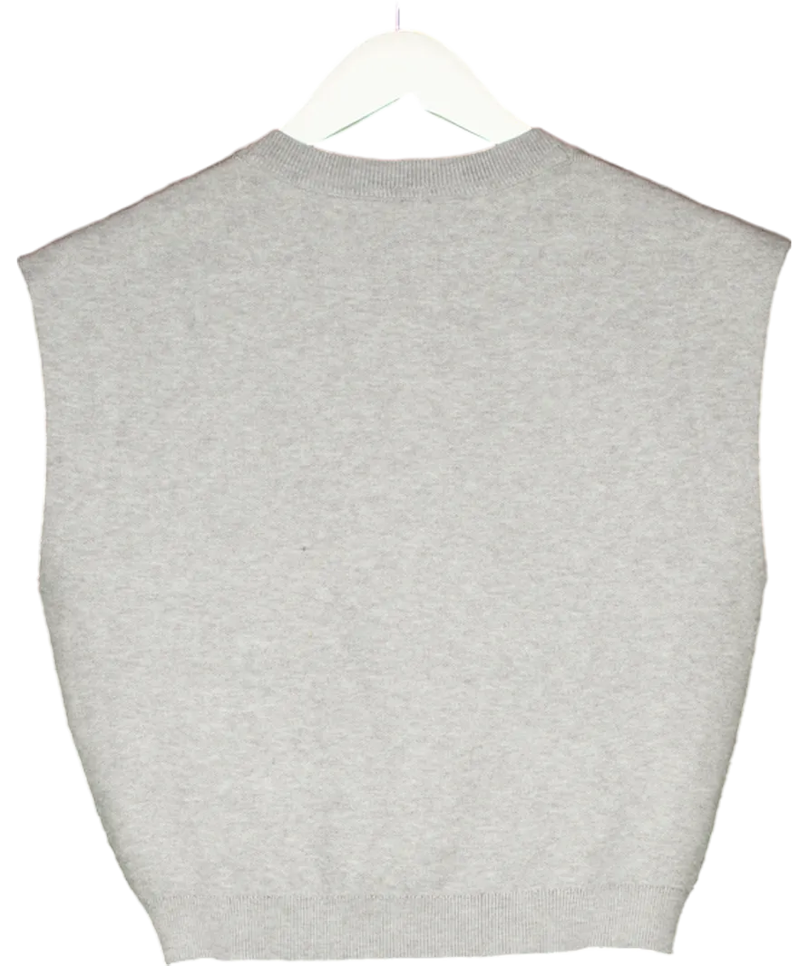 Anthropologie Grey Gathered Front Sleeveless Knit Vest UK XS