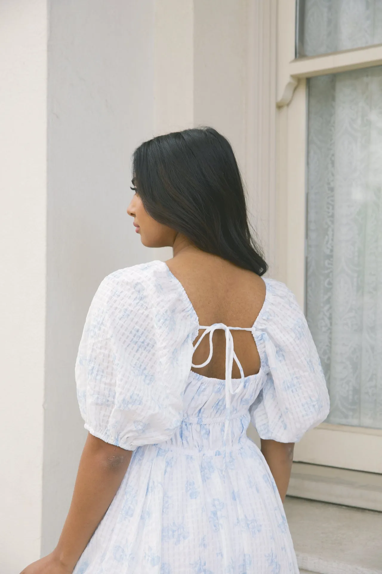 Antonia Blue Floral Midi Dress
