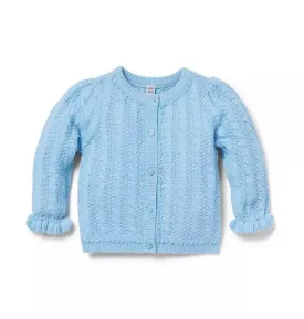Baby Cable Knit Cardigan - Soft Blue