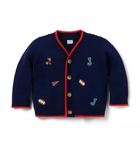 Baby Embroidered Varsity Cardigan - Merchant Marine