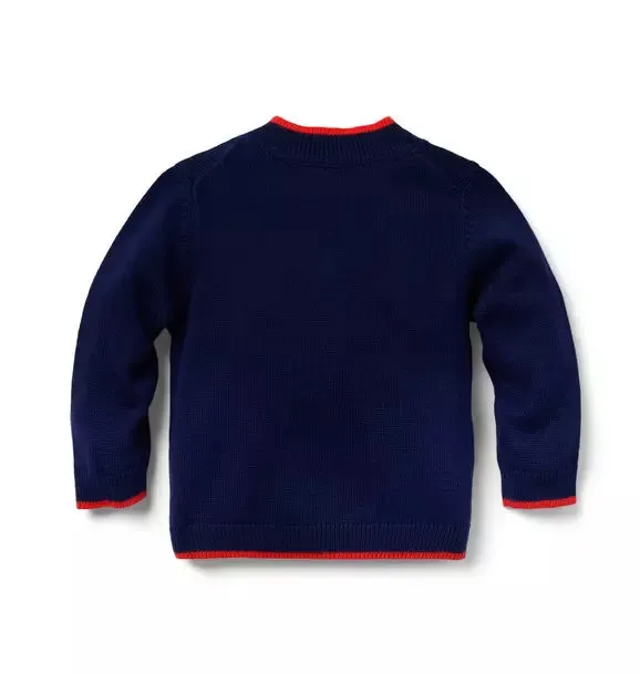 Baby Embroidered Varsity Cardigan - Merchant Marine