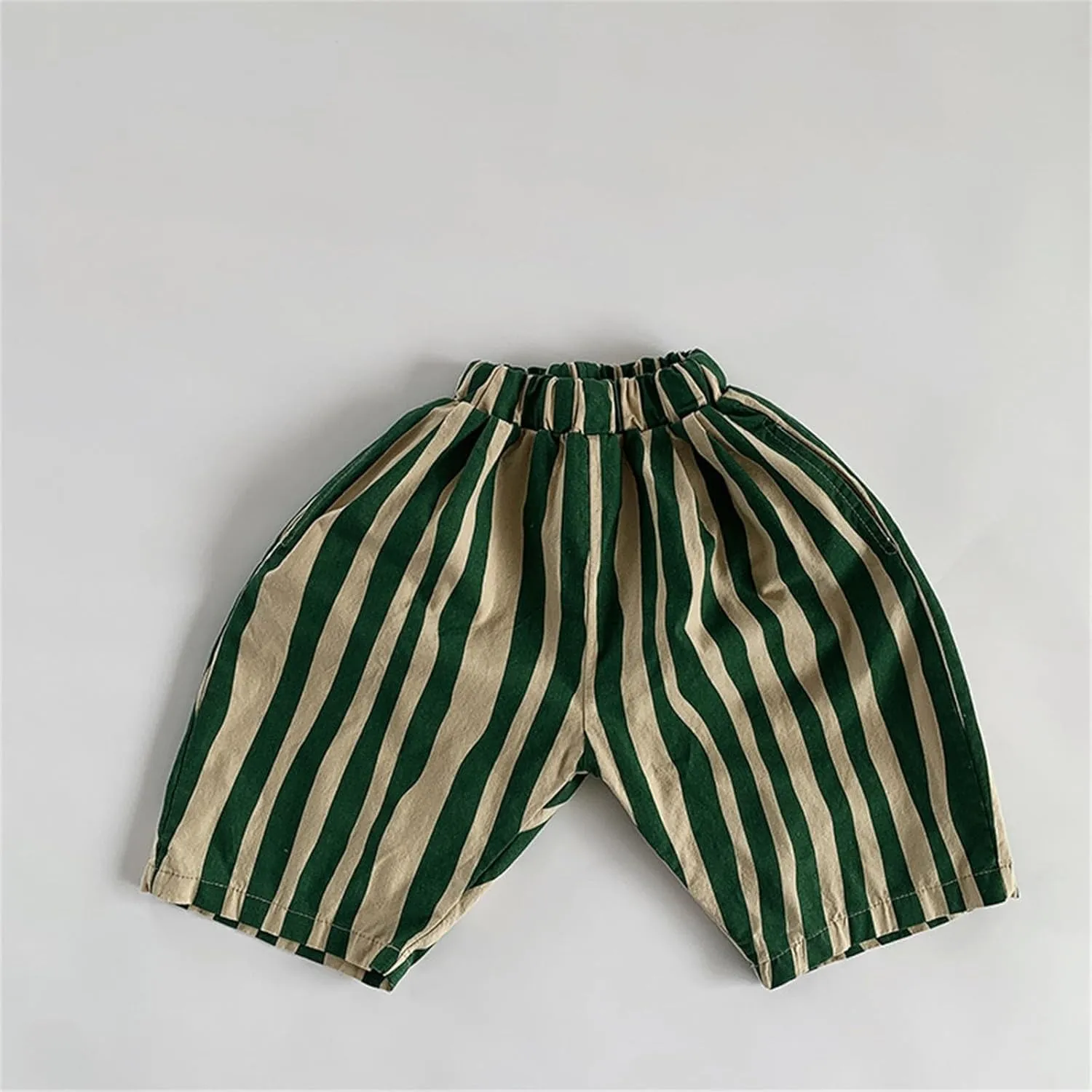 Boy's Classic Casual Pull on Pants Thin Cotton Stripe Elastics Waist Spring Summer Trousers Long Pants Youth Joggers