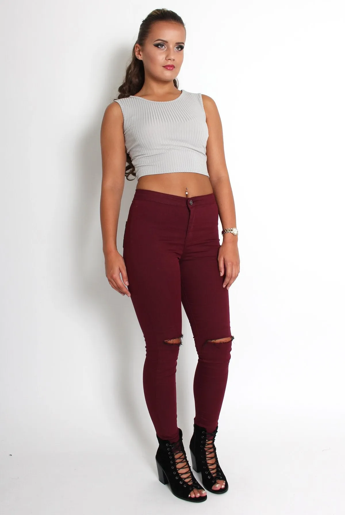 Cami Grey Crop Top