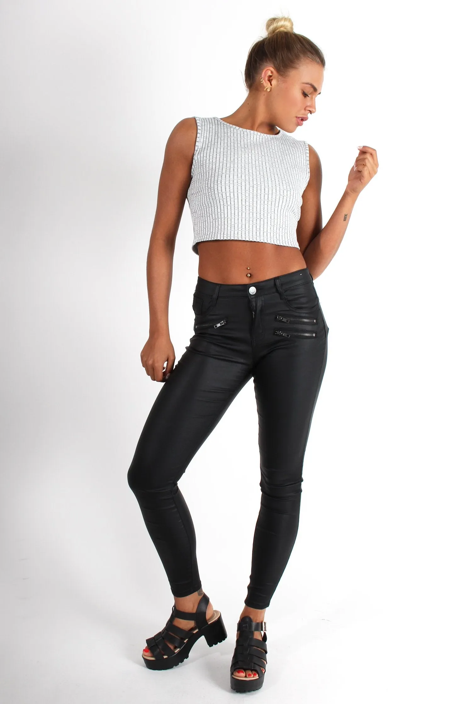 Cami Grey Crop Top
