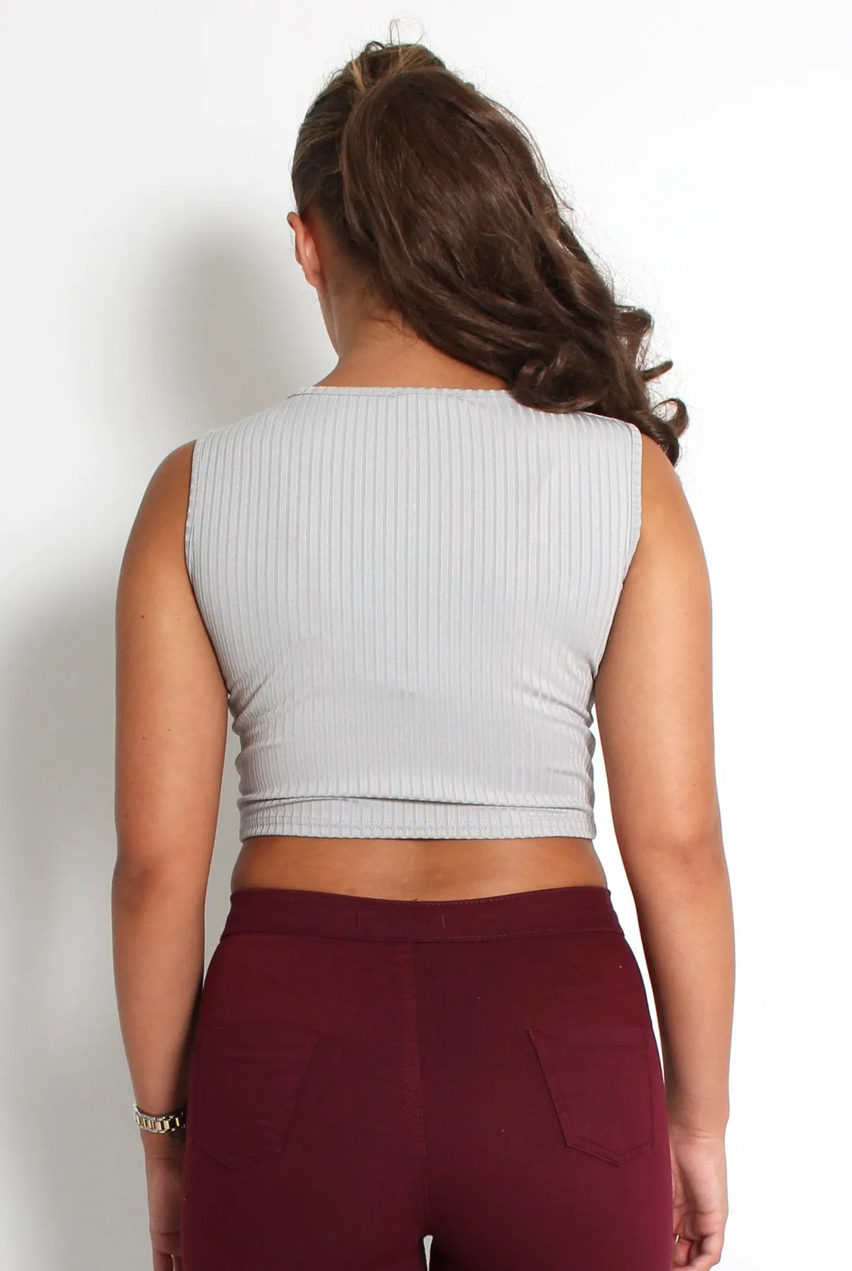 Cami Grey Crop Top