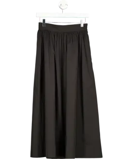 H&M Black Premium A-line Midi Skirt UK 8