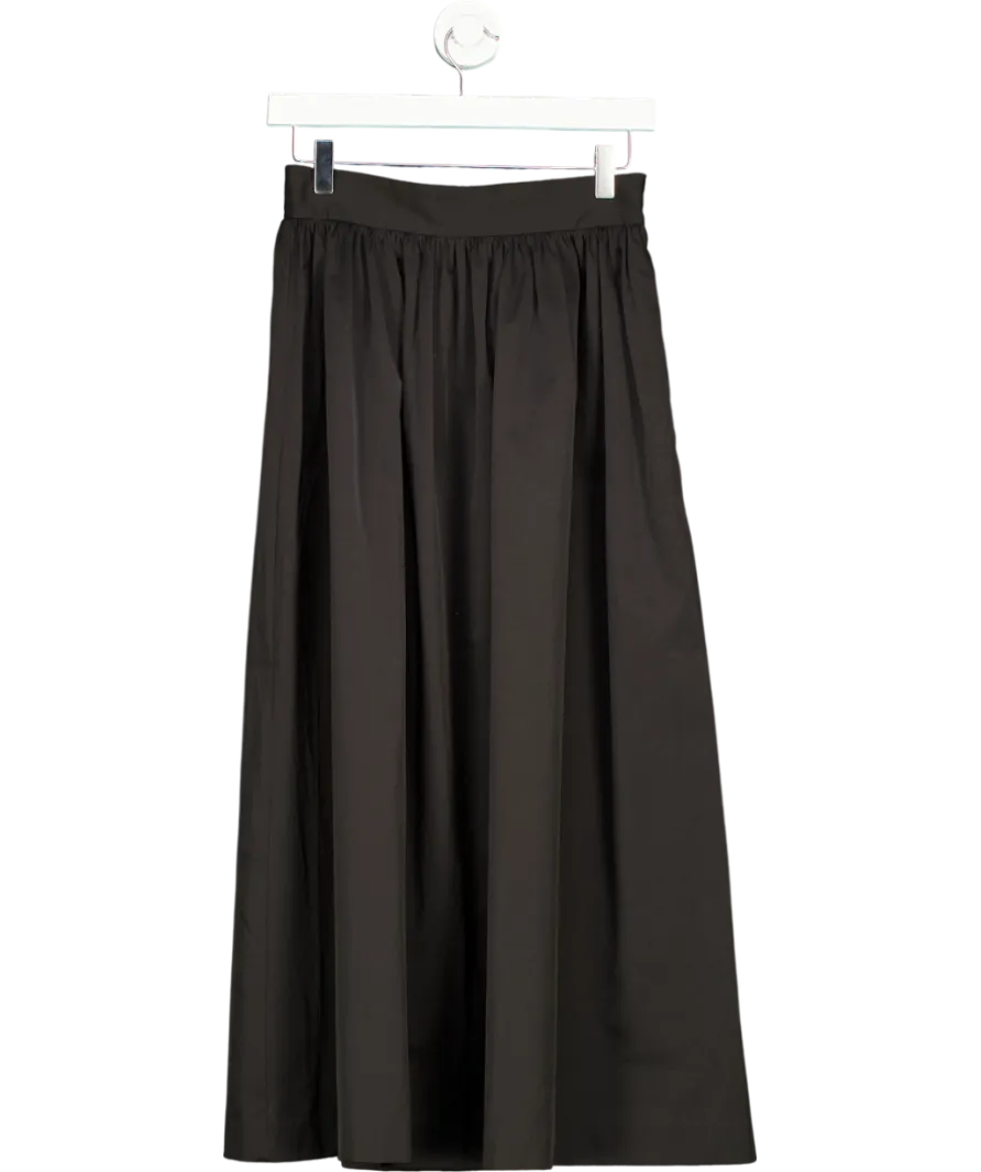 H&M Black Premium A-line Midi Skirt UK 8