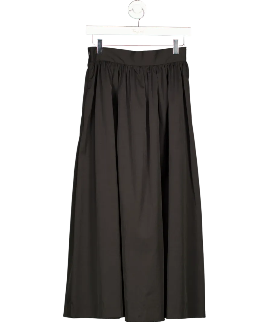 H&M Black Premium A-line Midi Skirt UK 8
