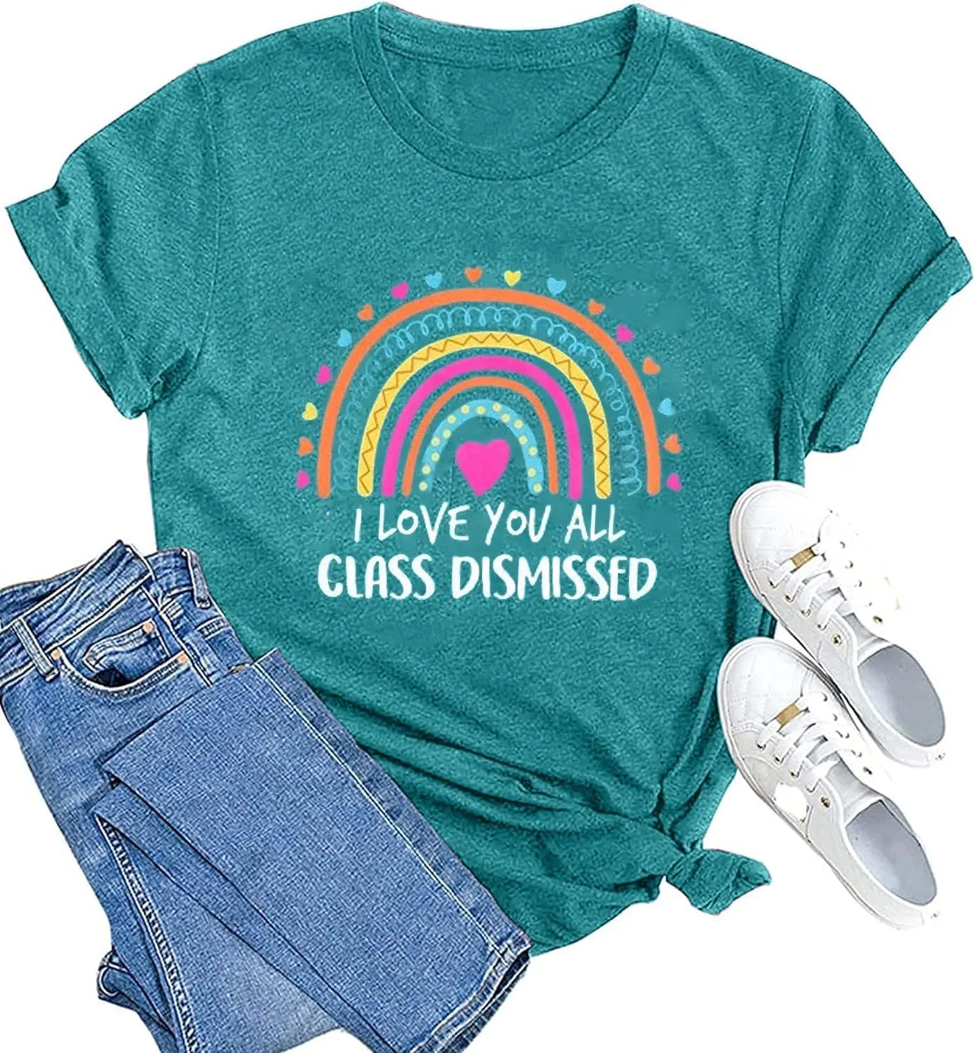 Happy Last Day of School Shirt for Women in My Last Day of School Era Letter Print Tshirt Graduation Teacher Casual Tee