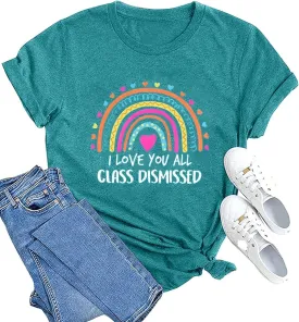Happy Last Day of School Shirt for Women in My Last Day of School Era Letter Print Tshirt Graduation Teacher Casual Tee
