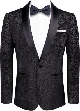 Hi-Tie Mens Suit Blazer Slim Fit Tuxedo Suits Jacket Shawl Lapel Collar Solid One Button Wedding Dinner Prom Blazer Jackets