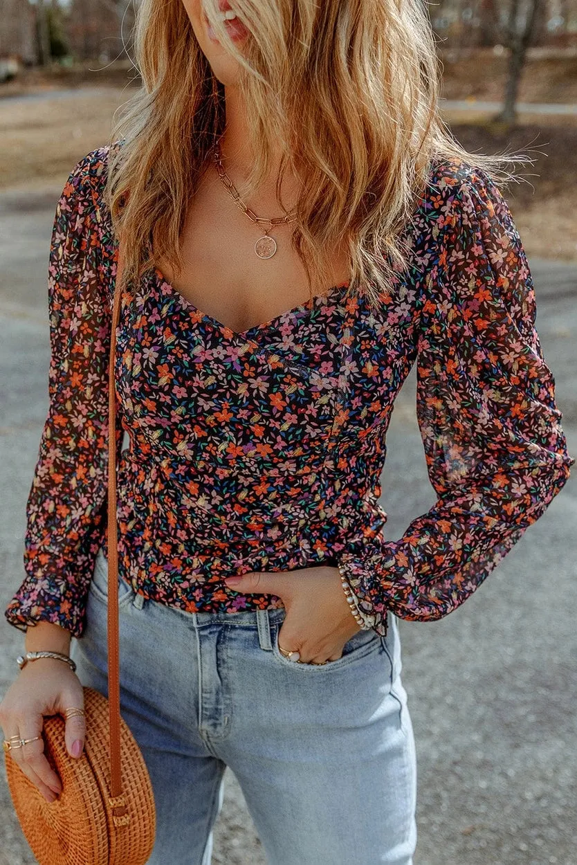 Marianna V-neck Floral Blouse