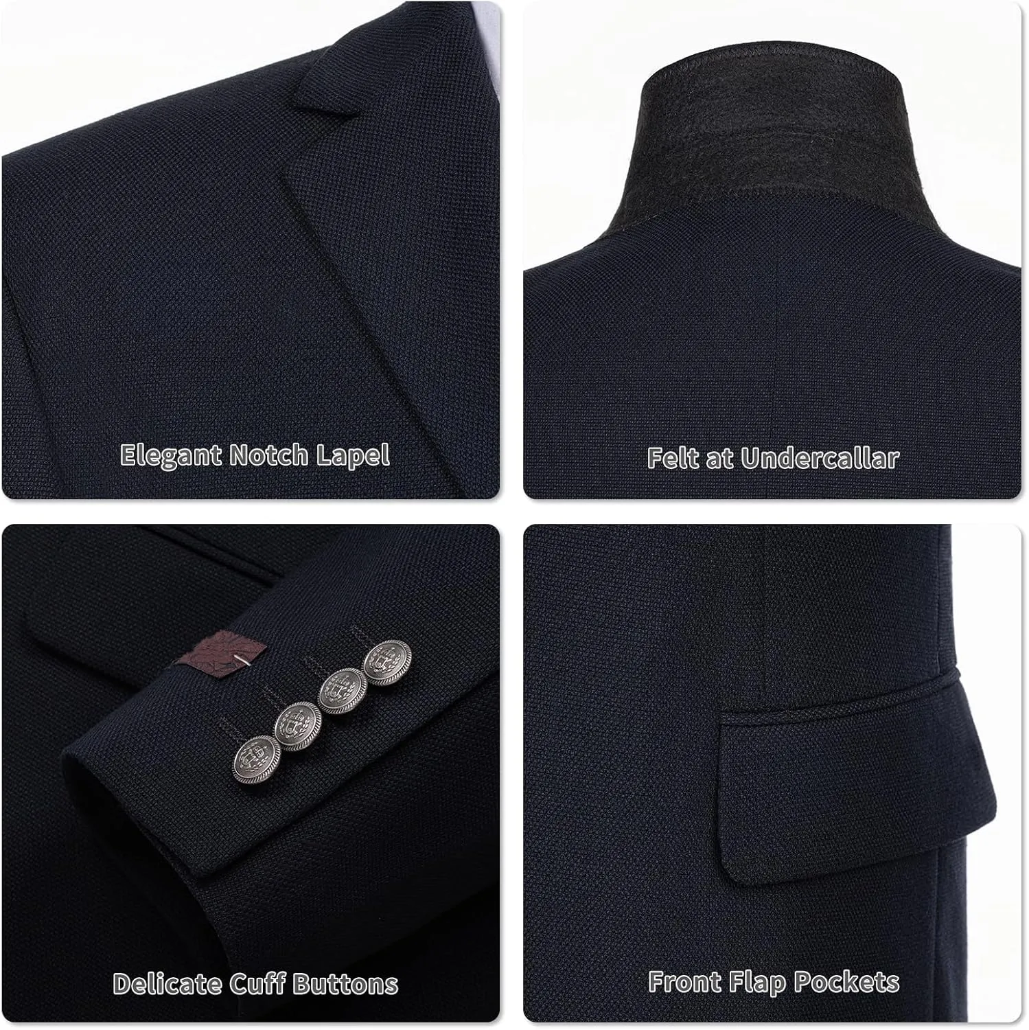 Men's Blazer Classic Fit Sport Coats Stylish 2 Button Single Breasted Stretch Sports Jacket for Business & Daily