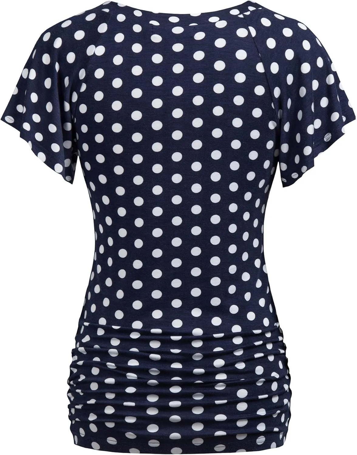 Ninedaily Women Dressy Tunic Tops Crossover V Neck Raglan Sleeve Ruched Blouse