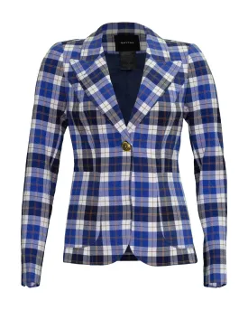 Patch Pocket Duchess Blazer Blue Plaid