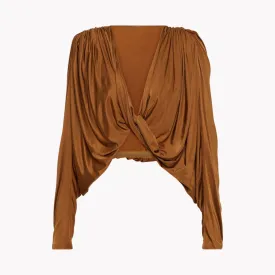 Pre Order:  Twist Front Draped Blouse