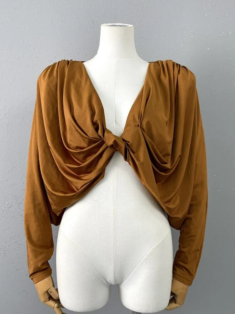 Pre Order:  Twist Front Draped Blouse