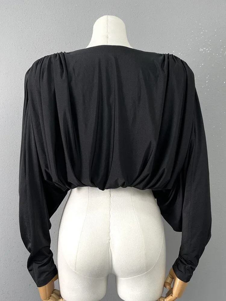 Pre Order:  Twist Front Draped Blouse