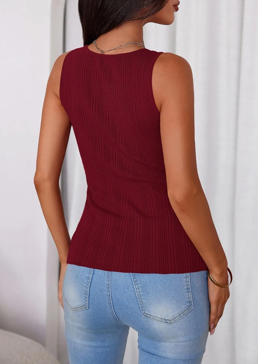 PRETTYGARDEN Women's Ribbed Tank Tops Summer 2025 Open Front Button Down Sleeveless Shirts Going Out Spring Fashion Vest Tops