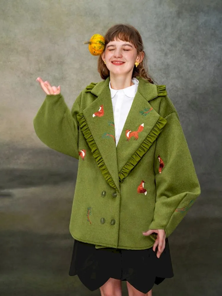 Retro Warm embroidered jacket【s0000005380】