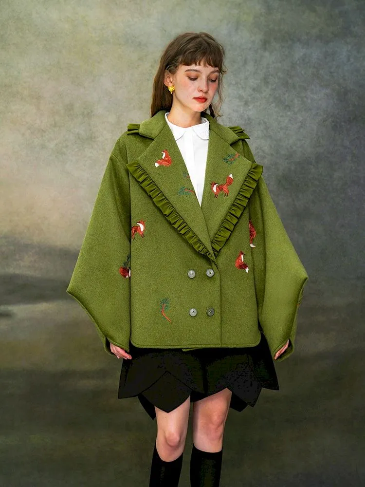 Retro Warm embroidered jacket【s0000005380】