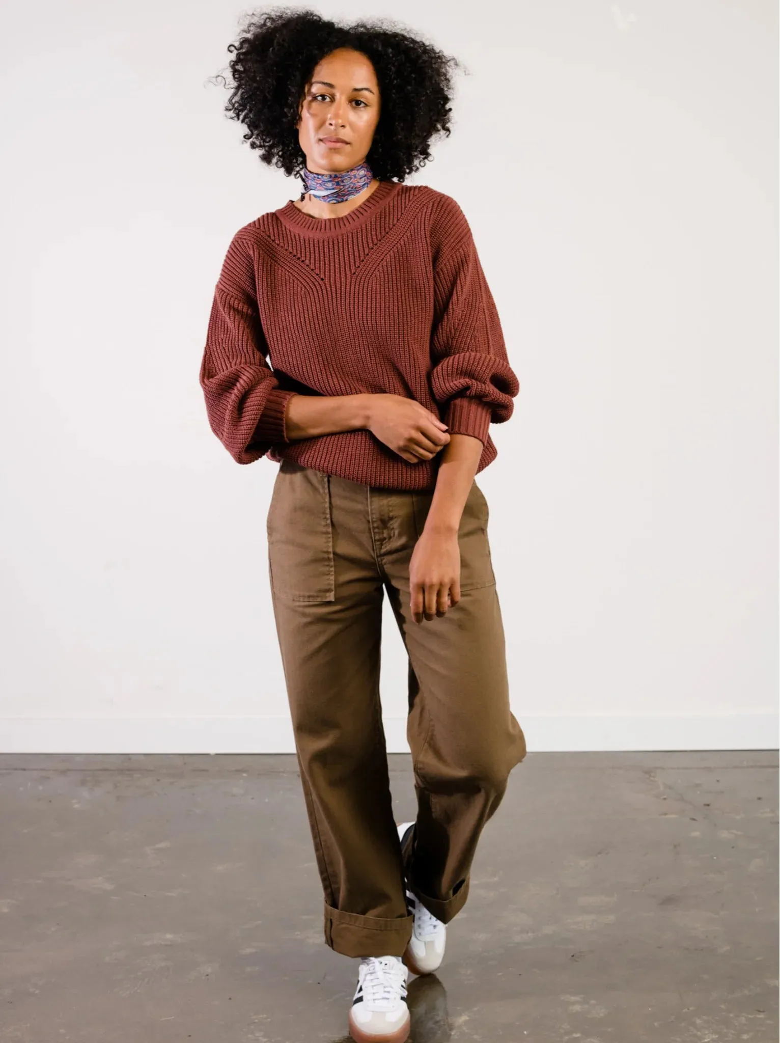 Sarah Billow Sleeve Sweater - Sable