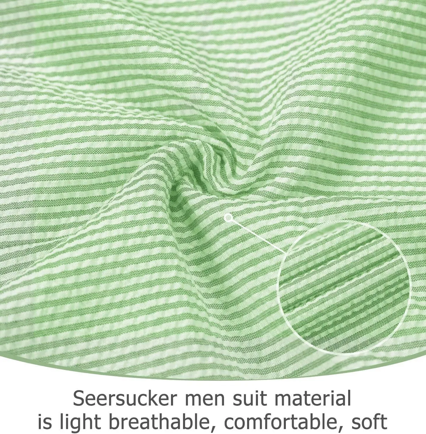 Seersucker Slim Suits for Men Formal Casul Summer Beach Wedding Grooms 2 Piece Blazer Pants Party Striped Suit Sets