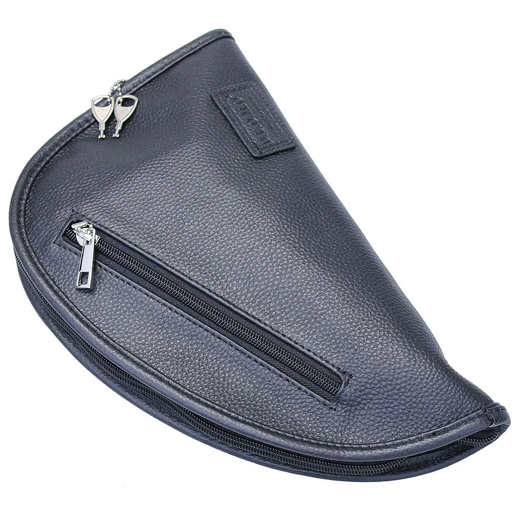 Shearling Lined Leather Pistol Case with Lock #AC9805GK ()