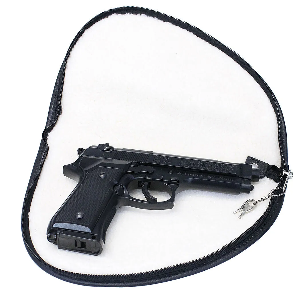 Shearling Lined Leather Pistol Case with Lock #AC9805GK ()