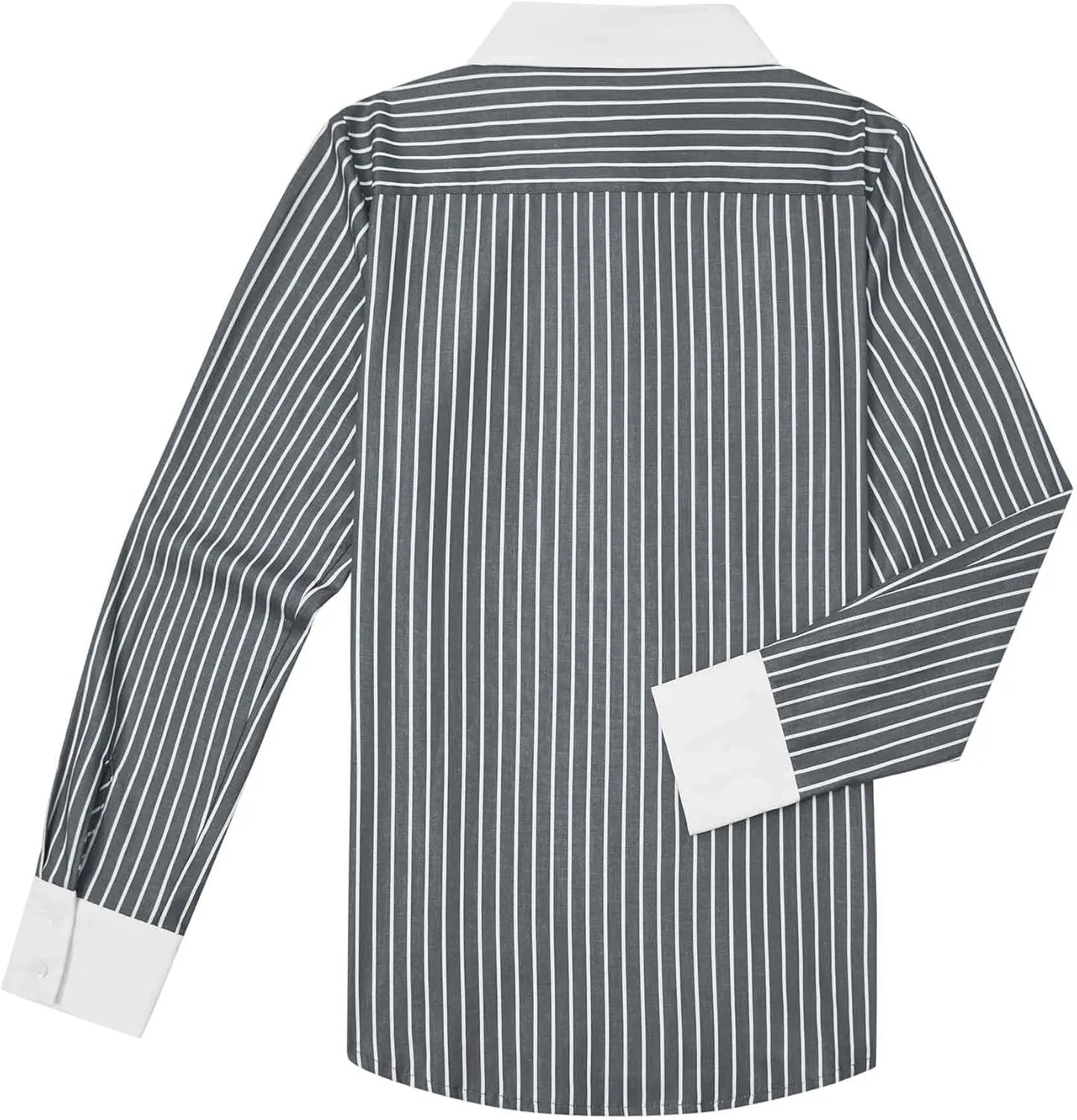 siliteelon Womens Cotton Button Down Shirts Striped Dress Shirts Pinstripes Long Sleeve Collared Blouses Colorblock Tops