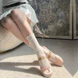 Solid Color White Vintage Lace Socks for Jirai Kei outfits