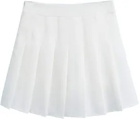 Women's High Waist A-Line Pleated Mini Skirt Short Tennis Skirt