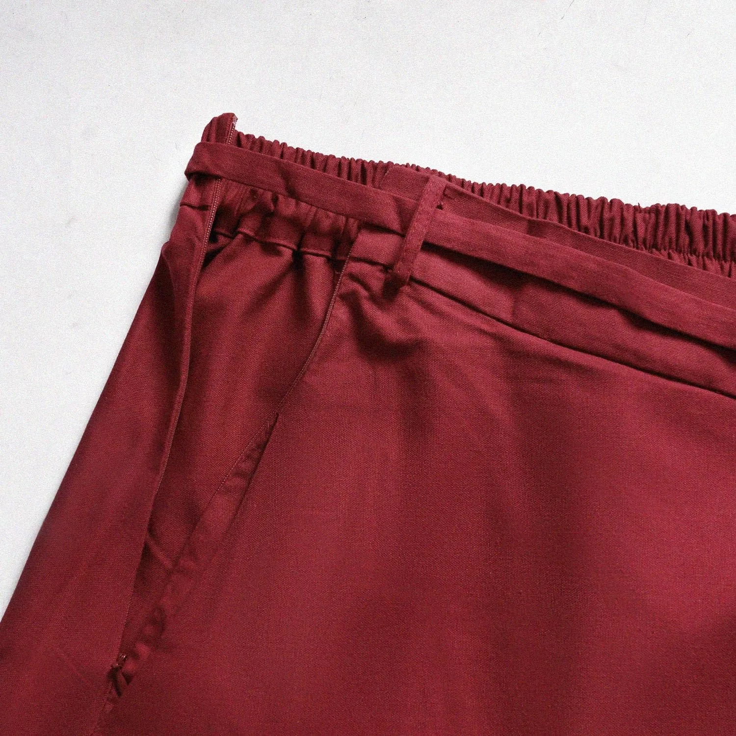 Womens Linen Skirt Elastic Waist A-Line Maxi Skirt with Pockets